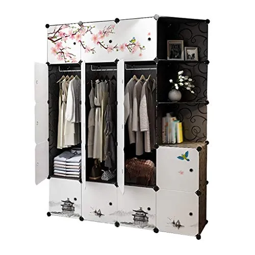 Locker Rotaia Armadio 3-Hanging Supporto Rimovibile di Memorizzazione Plastica 17 Porte 8-Gitter Angolo Scaffali Abbigliam...