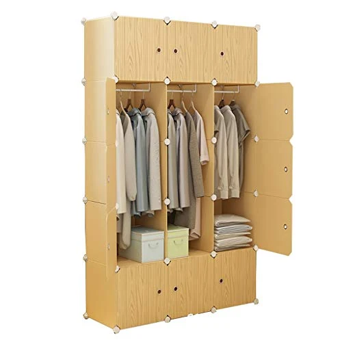 Locker Withdoor Armadio 3-Hanging Archivi Rimovibili di Plastica Divide-Grid Scaffali Clothes Home Camera MUMUJIN (Size :...