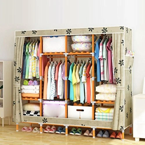 LyMei Armadio Storage Armadio Legno massello Oxford Armadio Armadio Organizzatore di stoccaggio Antipolvere Abbigliamento...