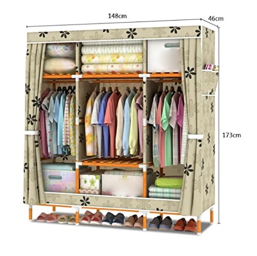 LyMei Organizzatore di stoccaggio per Guardaroba Armadio Tessuto Legno massello Prova di umidità Grande Armadio Stoffa Oxf...