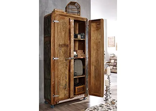 MASSIVMOEBEL24.DE FREEZY #38 Armadio Legno Riciclato - Laccato/Multicolore 90x38x175