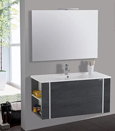 mazzoni Mobile da Bagno Sospeso 100cm Gold Antracite