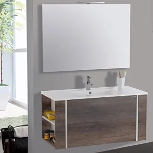 mazzoni Mobile da Bagno Sospeso 100cm Gold Grigio Frassinato