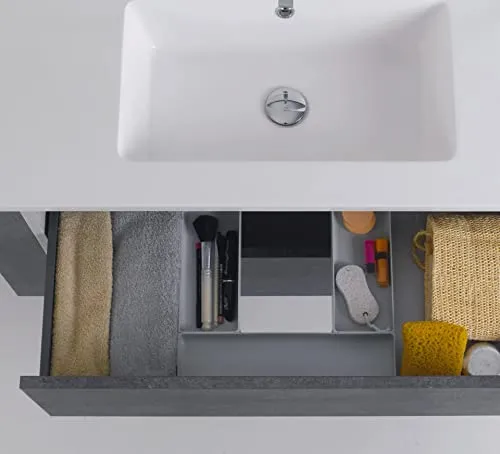 mazzoni Mobile da Bagno Sospeso 100cm Gold Grigio Frassinato