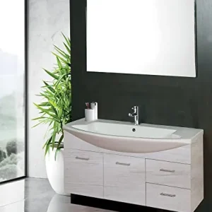 mazzoni Mobile da Bagno Sospeso 108cm Manhattan Bianco Frassinato