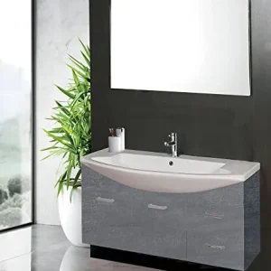 mazzoni Mobile da Bagno Sospeso 108cm Manhattan Grigio Cemento