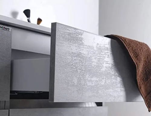 mazzoni Mobile da Bagno Sospeso 120cm Maiorca Light Doppia Vasca Antracite