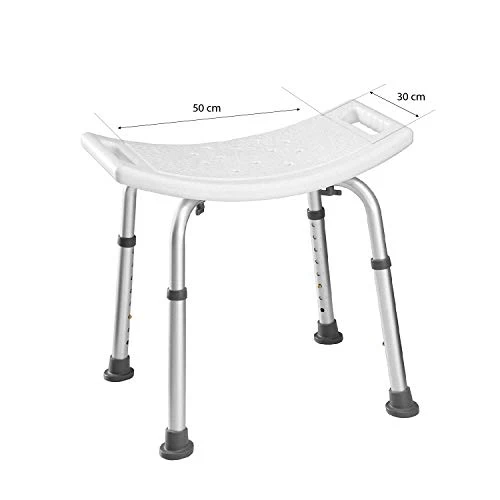 Sgabello Doccia Antiscivolo Regolabile Altezza, Sgabello Doccia Per Anziani E Disabili, Sgabello Bagno Anti Scivolo Resist...