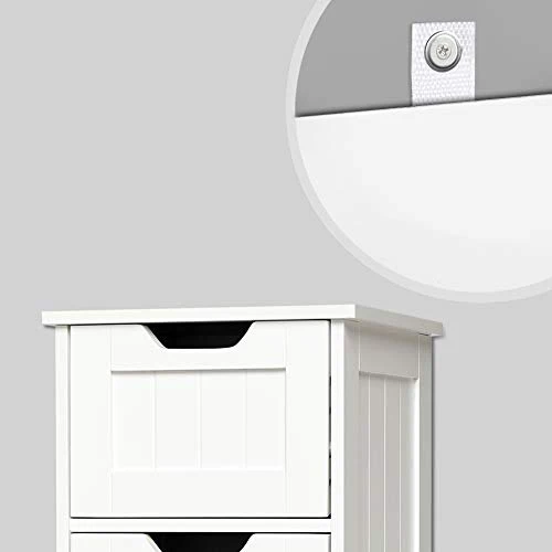 Meerveil Mobiletto Bagno, Cassettiera Armadietto Bagno da 4 Cassetti legno Salvaspazio 30 x 30 x 82 cm per Bagno Soggiorno...