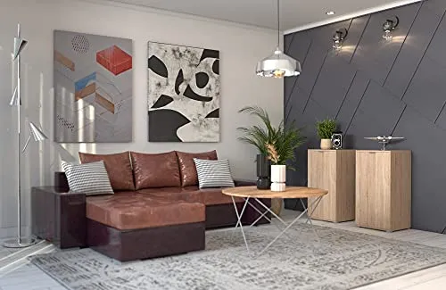 MeMi Me107NOC Armadietto anta con cassetto Gia' Montato, Legno, Noce, 38x45x104.5 cm