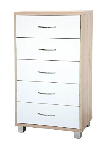 MeMi Me1405RSBF Cassettiera, Legno, Sonoma/Bianco Frassinato, 40x60x111 cm