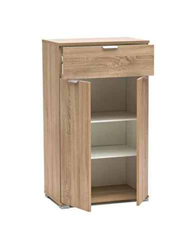 MeMi Me306RSN Armadietto due ante con cassetto Gia' Montato, Legno, Rovere Sonoma, 38x60x105 cm