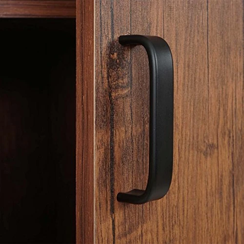 Cassettiera credenza design HWC-A27 40x160x80cm metallo MDF colore rovere Mendler