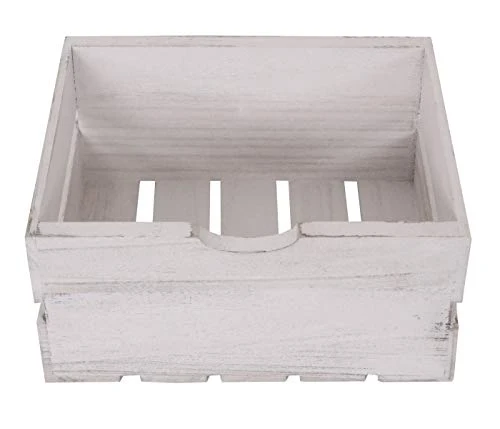 Mendler Comodino cassettiera HWC-C62 serie Vintage 2 cassetti - bianco