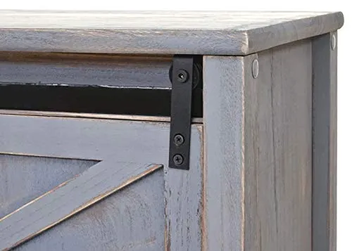 Mendler Credenza comò cassettiera Shabby Vintage Ante scorrevoli HWC-D57 Legno paulonia Grigio