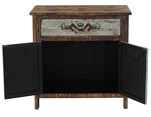 Mendler Serie Vintage Como cassettiera Legno Stile Spagnolo Modello Funchal 40x80x84cm