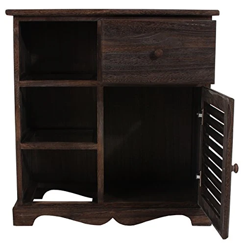 Mendler Serie vintage comodino cassettiera legno paulonia 3 ceste 30x60x63cm marrone