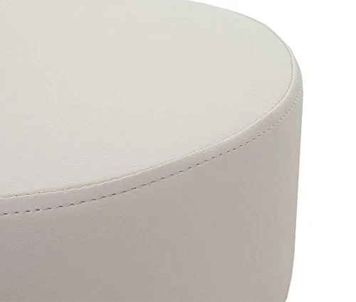 Mendler Sgabello Regolabile HWC-C22 Ecopelle Ø 35cm Avorio