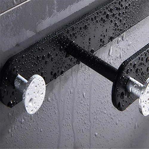 mingchao Portasciugamani da Bagno portasciugamani Nero Doppio Gancio portasciugamani da Parete Muro Bagno portasciugamani...