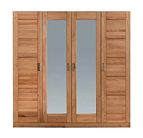 Möbel-Store24 Armadio 4 ante con specchio, legno di faggio massiccio, oliato naturale Möbel Store 24