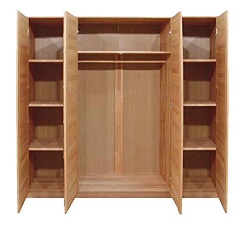 Möbel-Store24 Armadio 4 ante con specchio, legno di faggio massiccio, oliato naturale Möbel Store 24