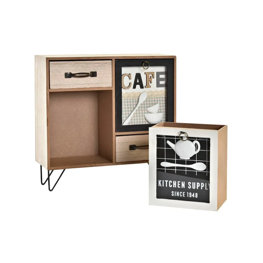 Mobile da cucina DKD Home Decor Marrone Nero Verde 30 x 10 x 29 cm Cucina