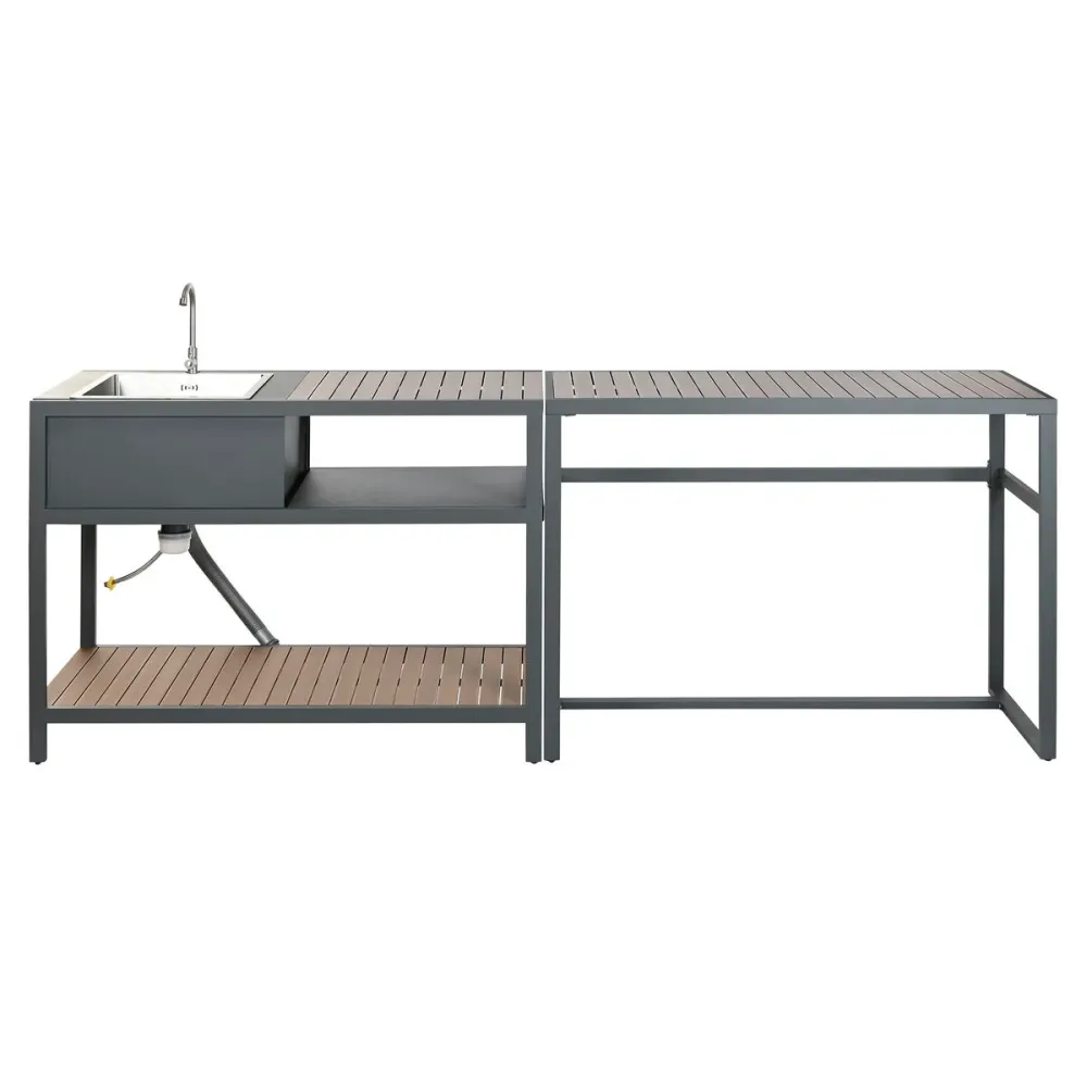 Mobile da cucina Home ESPRIT Grigio Naturale 127 x 100 x 90 cm 127 x 100 x 95 cm