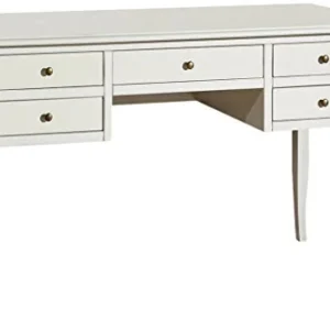 Mobilificio Bisco Venezia Scrittoio-5 Cassetti, Legno, Laccato Bianco, 106 x 56 x 80 cm