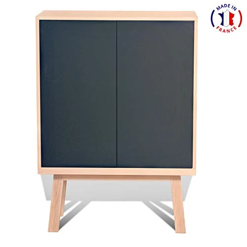 MON PETIT MOUBLE FRANCIIS - Armadio 2 ante legno, colore: Blu scuro MON PETIT MEUBLE FRANCAIS