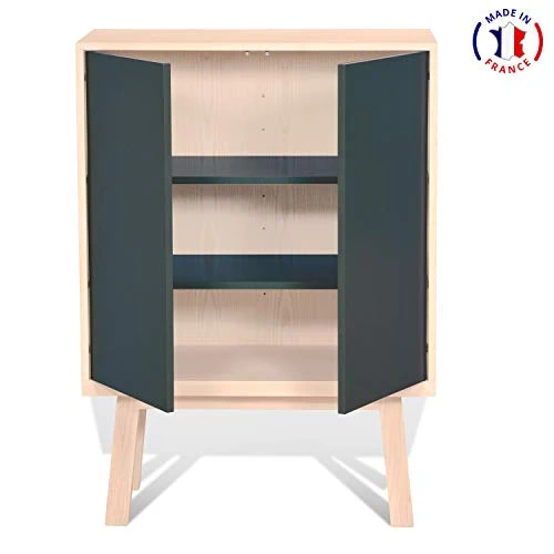 MON PETIT MOUBLE FRANCIIS - Armadio 2 ante legno, colore: Blu scuro MON PETIT MEUBLE FRANCAIS