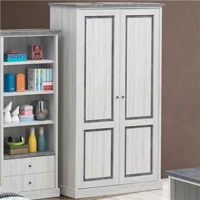 Leonie, armadio 2 ante, colore: rovere grigio NOUVOMEUBLE