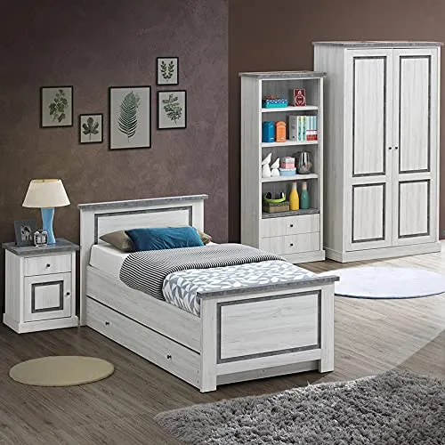 Leonie, armadio 2 ante, colore: rovere grigio NOUVOMEUBLE