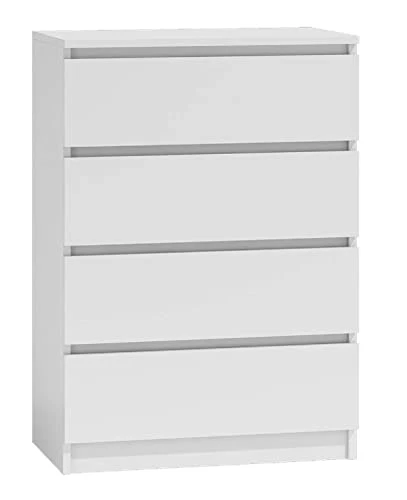 NOXEN - Cassettiera M4 70, colore: bianco, arredamento per camera da letto, utilizzabile come credenza, quattro cassetti,...