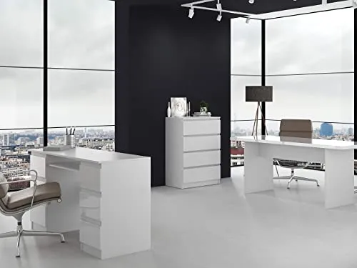 NOXEN - Cassettiera M4 70, colore: bianco, arredamento per camera da letto, utilizzabile come credenza, quattro cassetti,...
