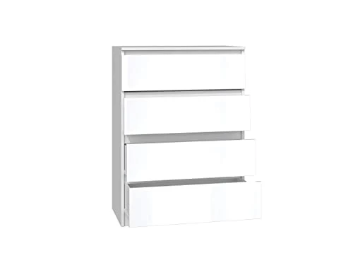 NOXEN - Cassettiera M4 70, colore: bianco, arredamento per camera da letto, utilizzabile come credenza, quattro cassetti,...