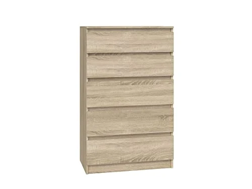NOXEN Cassettiera M5 70 rovere Sonoma, mobili per camera da letto, armadio, cinque cassetti, comodino, per casa, soggiorno...