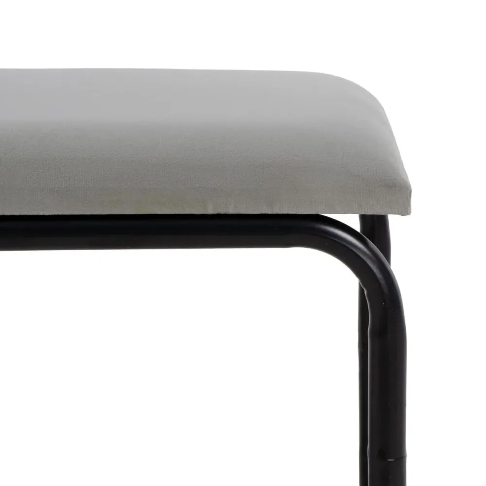 Panca 110 x 40 x 68 cm Tessuto Sintetico Grigio Metallo