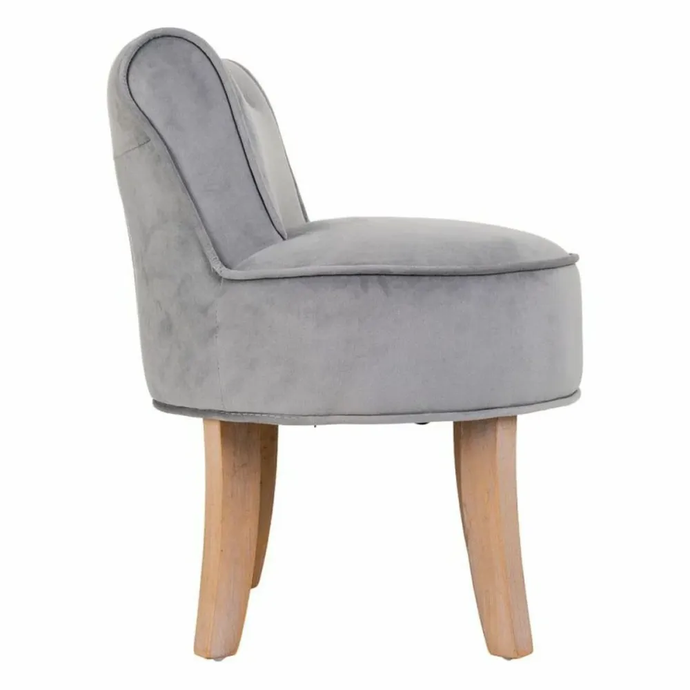 Panca Alexandra House Living Grigio Velluto Gomma 46 x 58 x 45 cm