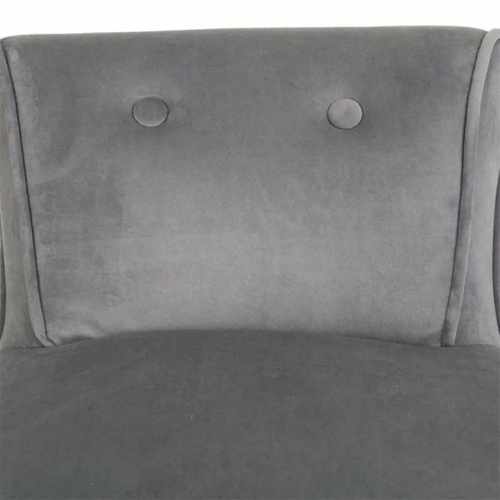 Panca Alexandra House Living Grigio Velluto Gomma 46 x 58 x 45 cm