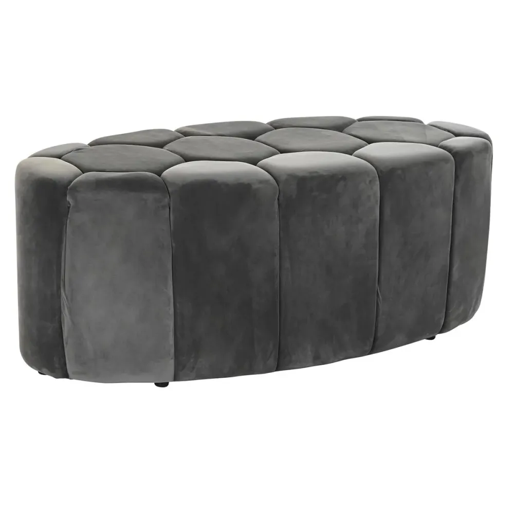 Panca DKD Home Decor Grigio Poliestere (125 x 53 x 46,5 cm)