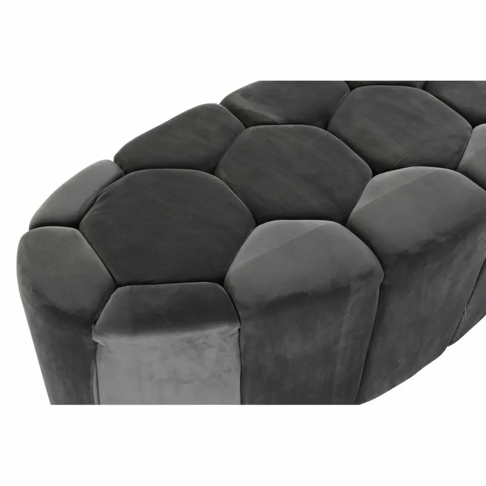 Panca DKD Home Decor Grigio Poliestere (125 x 53 x 46,5 cm)