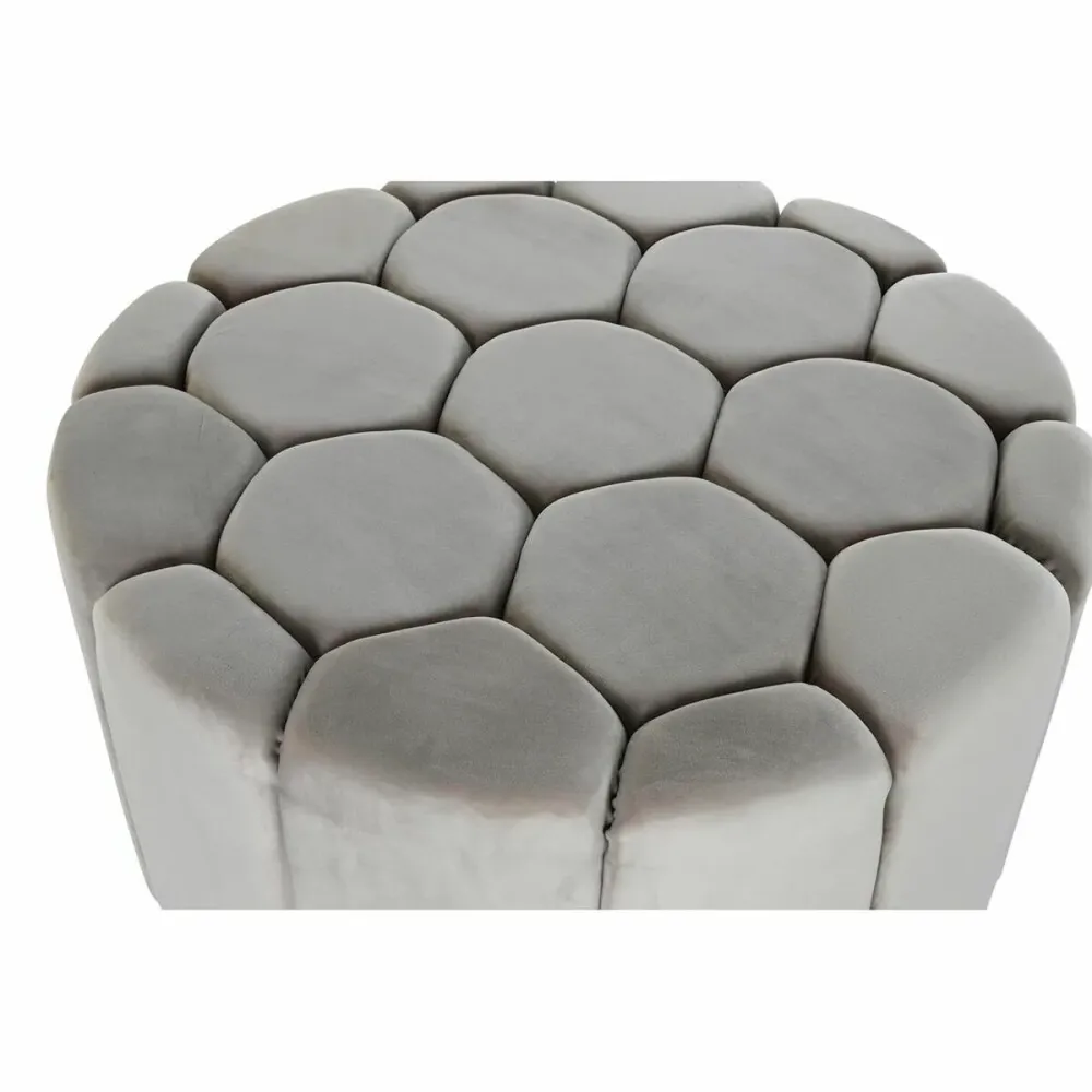 Poggiapiedi DKD Home Decor Beige Poliestere Legno MDF (86 x 86 x 48 cm)