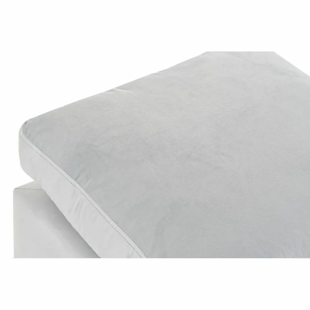 Poggiapiedi DKD Home Decor Legno Poliestere Celeste Moderno (55 x 55 x 35 cm)