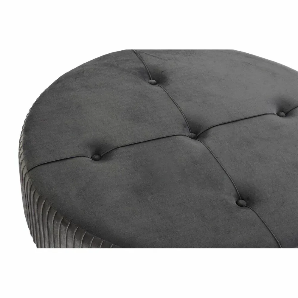Poggiapiedi DKD Home Decor 80 x 80 x 38 cm Scandi Grigio Legno Velluto Grigio scuro Velvet