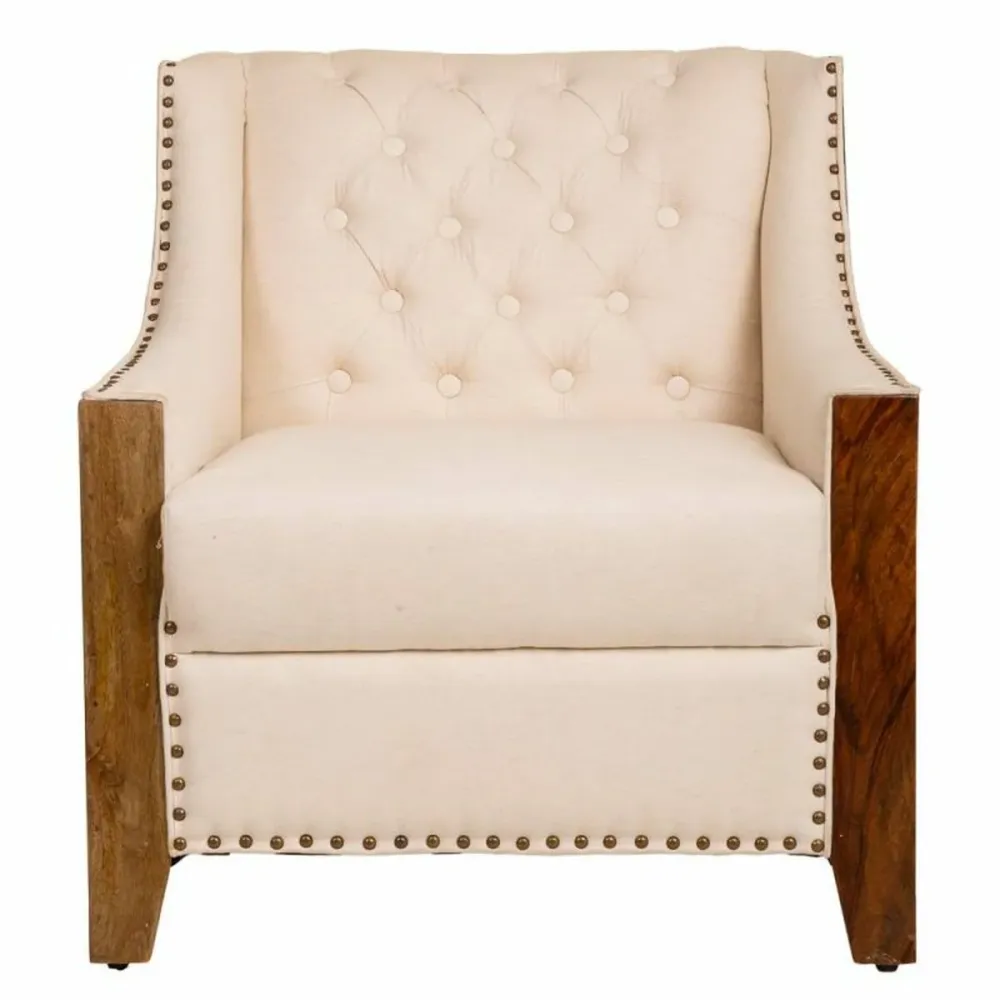 Poltrona Alexandra House Living Beige 80 x 80 x 72 cm Tappezzato