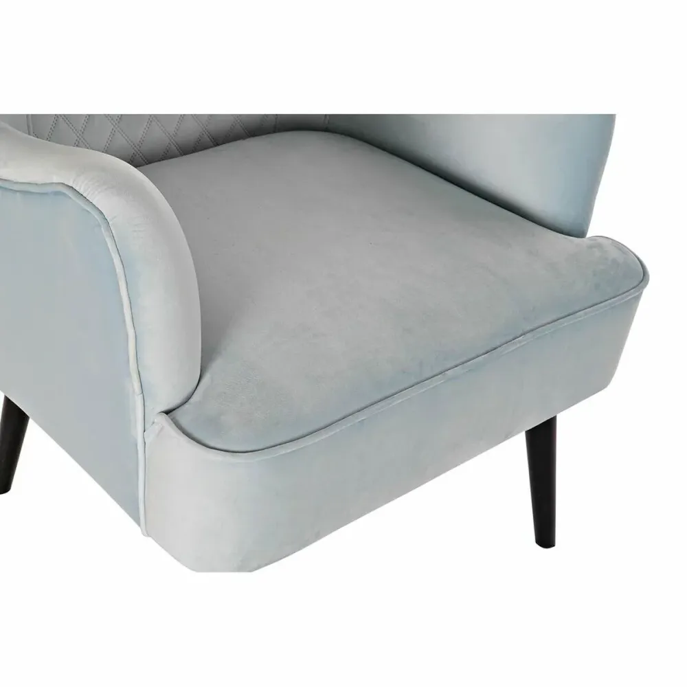 Poltrona DKD Home Decor Nero Metallo Blu cielo (76 x 76 x 82 cm)