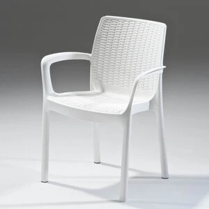 Poltrona Da Giardino Melody Resina Effetto Rattan Colore Bianco Resistente Ai Raggi Uv E Impilabile Keter
