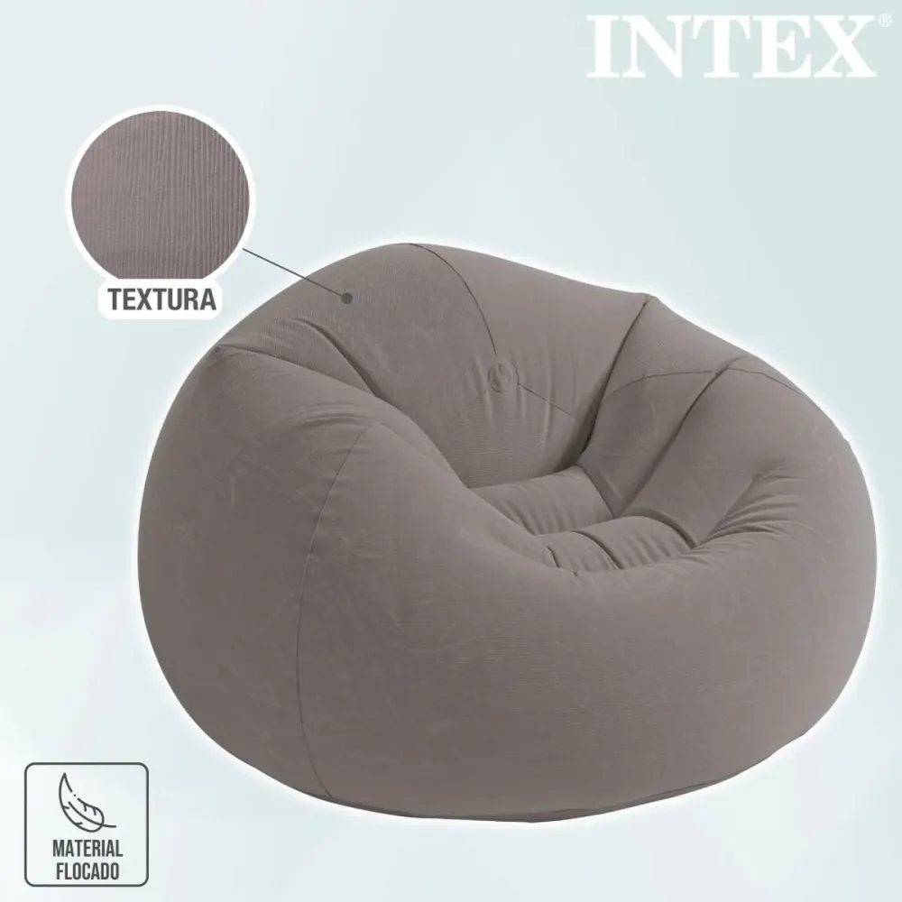 Poltrona Gonfiabile Intex Grigio 107 x 69 x 104 cm (6 Unità)
