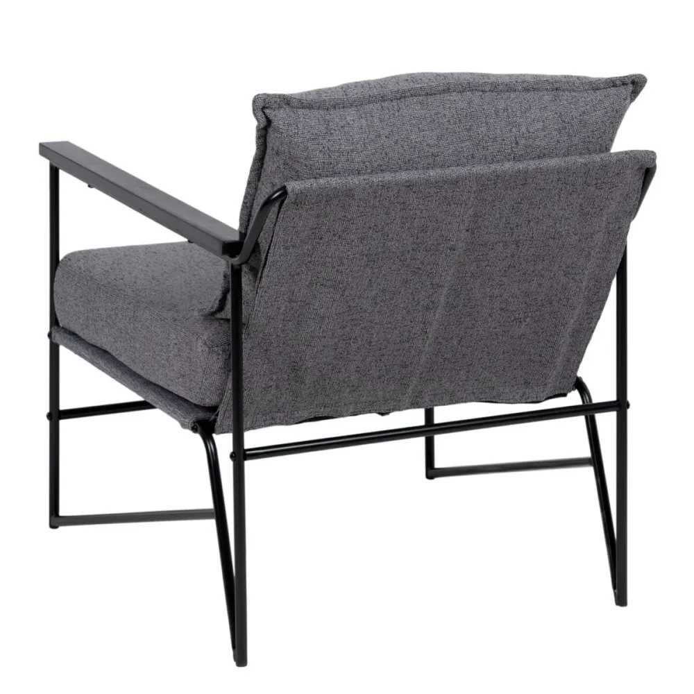 Poltrona 69 x 79 x 82 cm Tessuto Sintetico Grigio Metallo