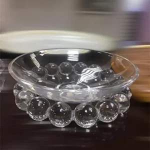 Portobello Road Decorazione D'arredo Elegante | Centrotavola Vetro con Fondo Palline